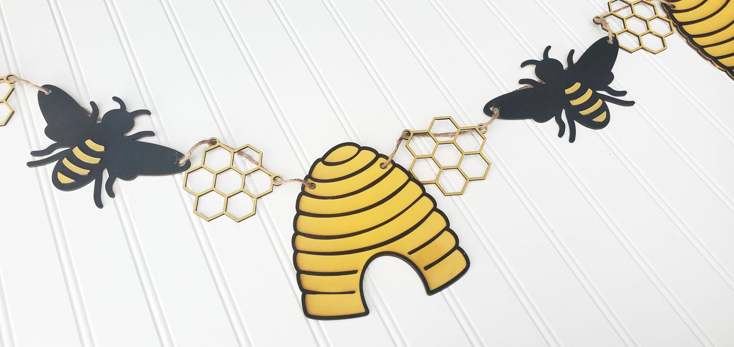 DIY - Bee Kind Wooden Banner/Garland Kit