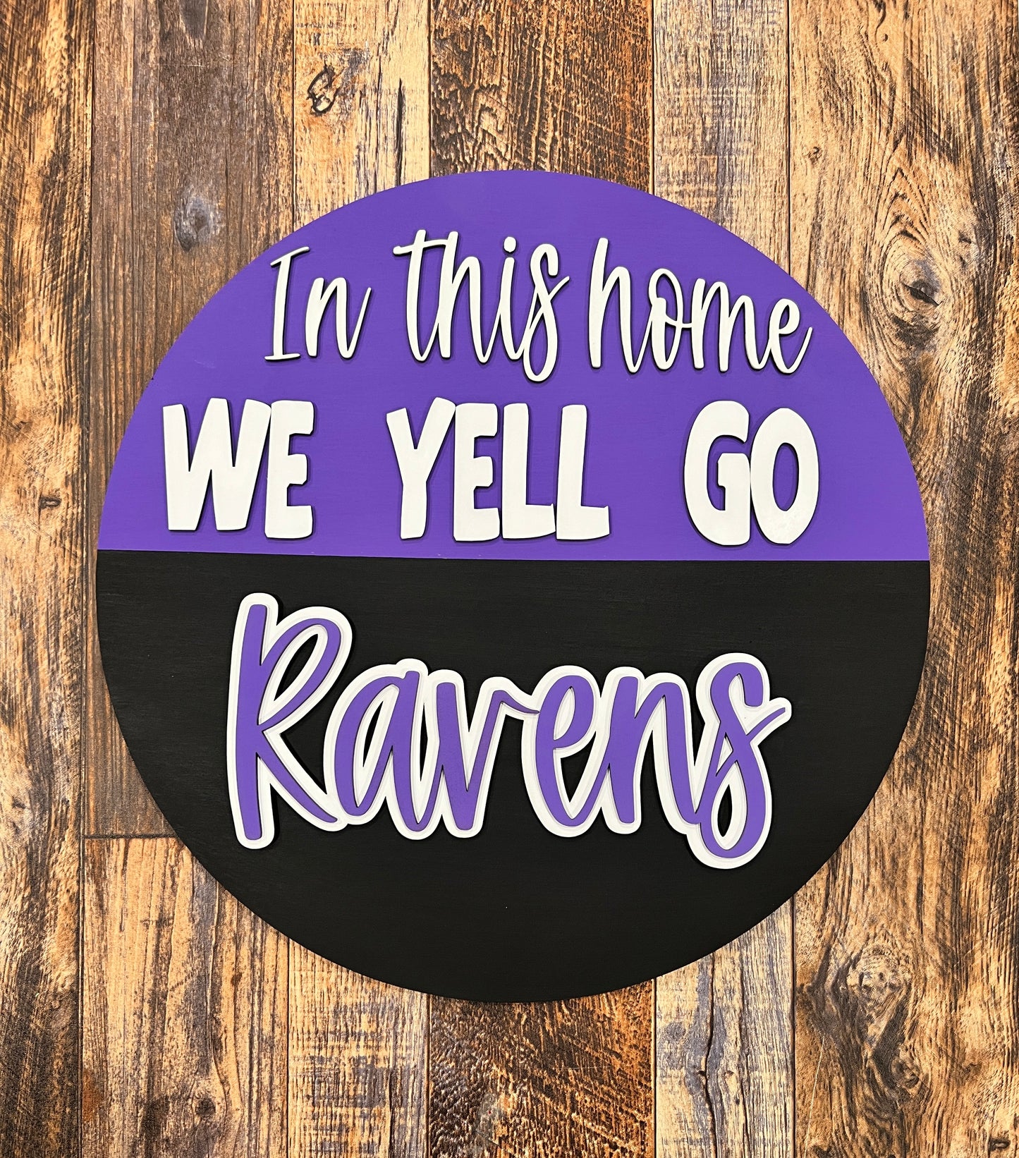 In this house we yell go Ravens