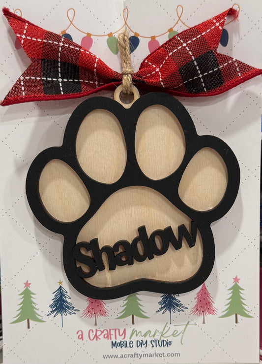 Paw Ornament - Personalized