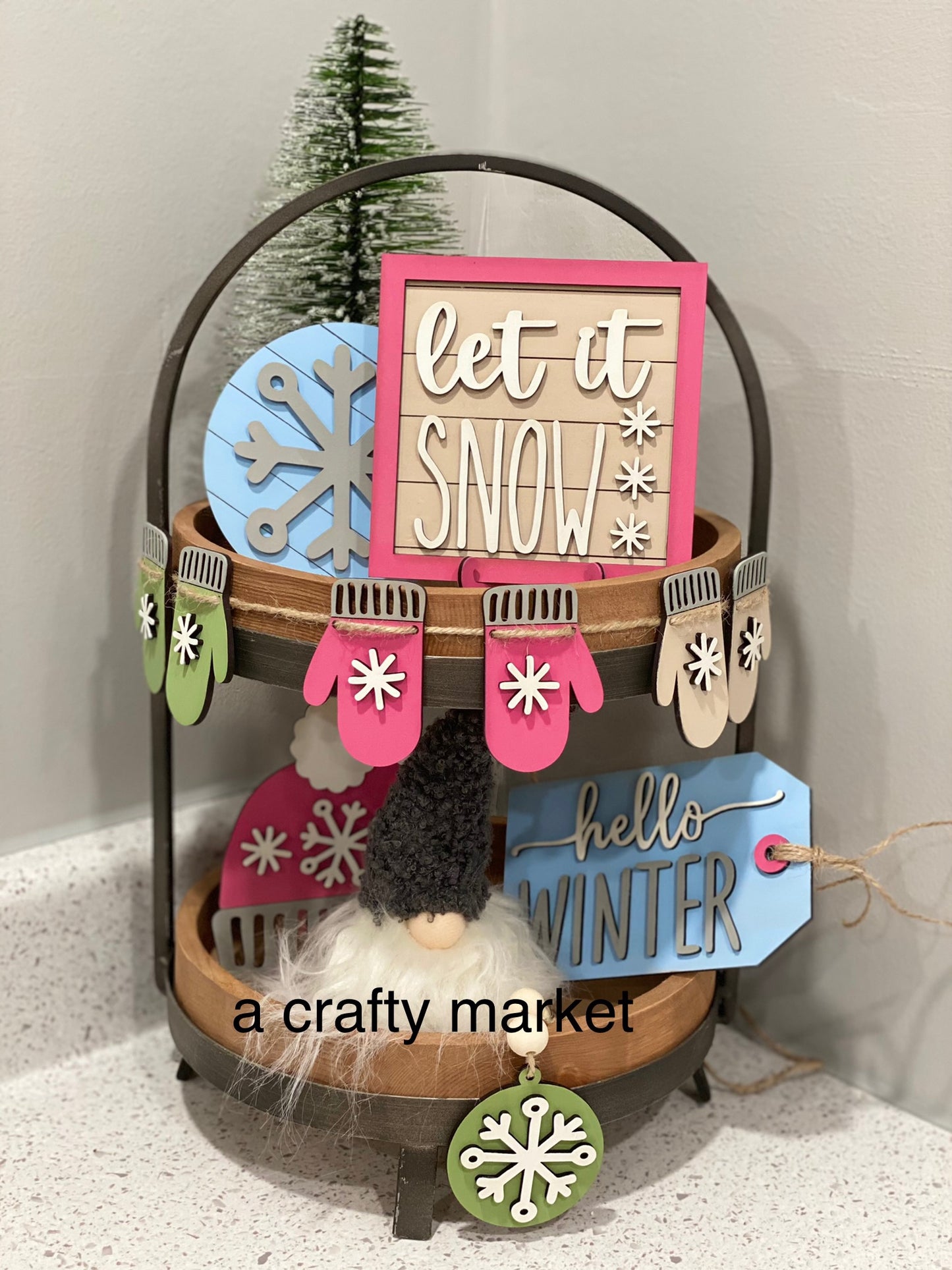 DIY Kit - Tiered Tray - hello winter