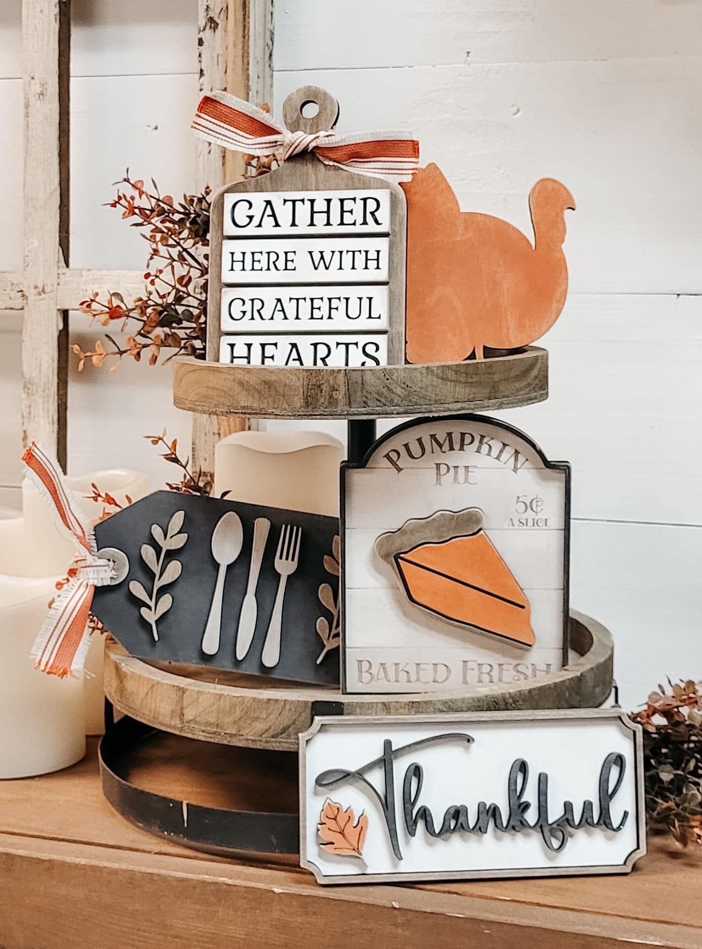 DIY Kit - Tiered Tray - Gather here with grateful hearts